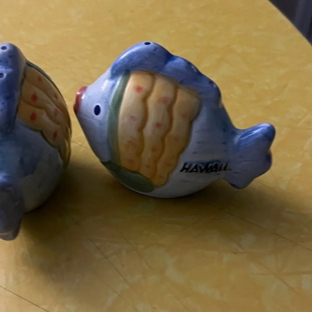 Colorful Ceramic Fish Salt and Pepper Shakers